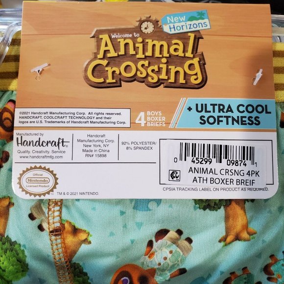 Nintendo Boys Animal Crossing Underwear Multipacks 4 Boxer Briefs NEW In Package - Picture 4 of 4